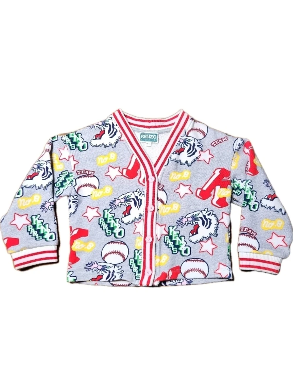 Kenzo Kids Varsity Tiger Cardigan Jacket Size 5 Designer Girls Sweatshirt Jacket